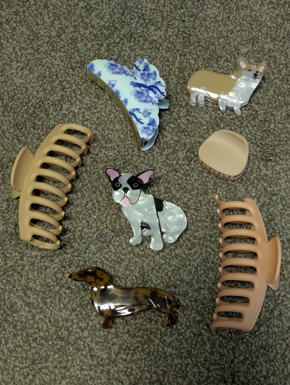 Assorted Claw Clip Bundle Hair Accessories Dogs Cherry Blossoms Neutral Animal
